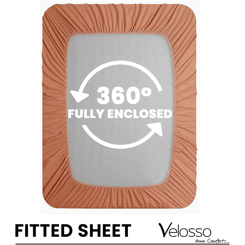 Microfibre King Size Fitted Sheet - Orange