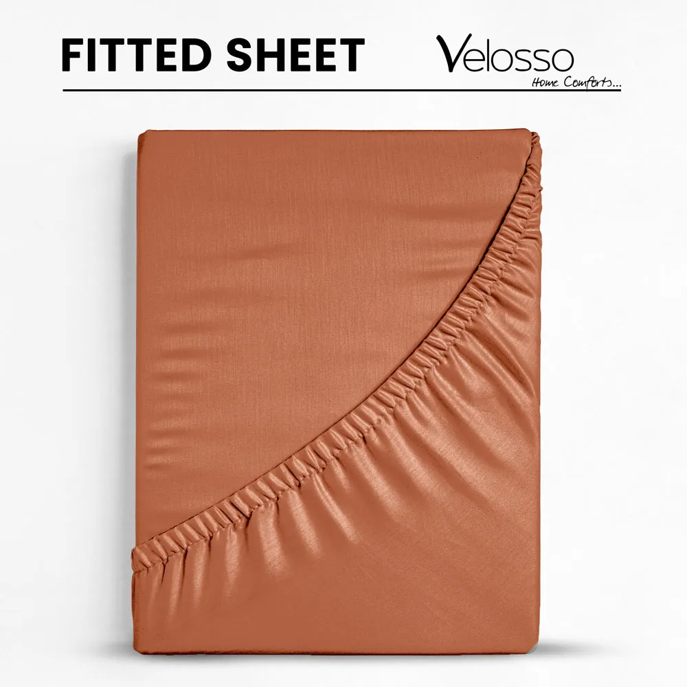 Microfibre King Size Fitted Sheet - Orange