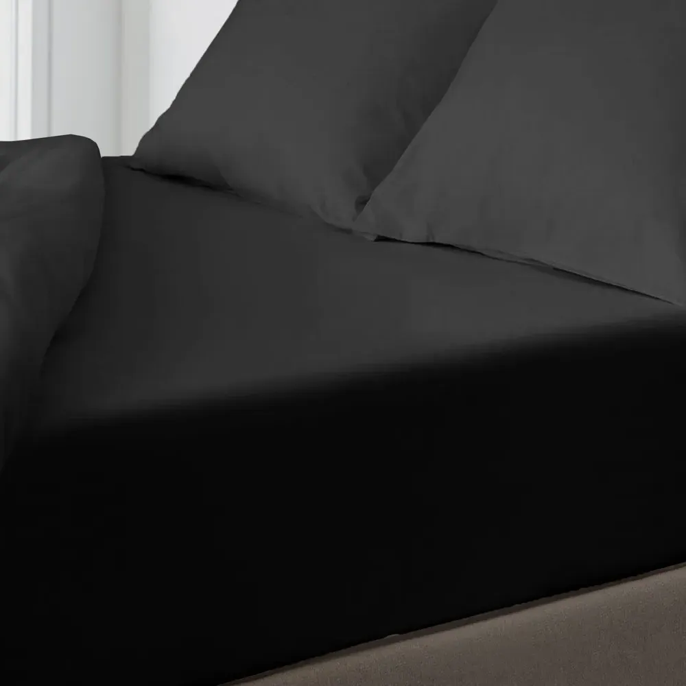 Microfibre Single Fitted Sheet - Black