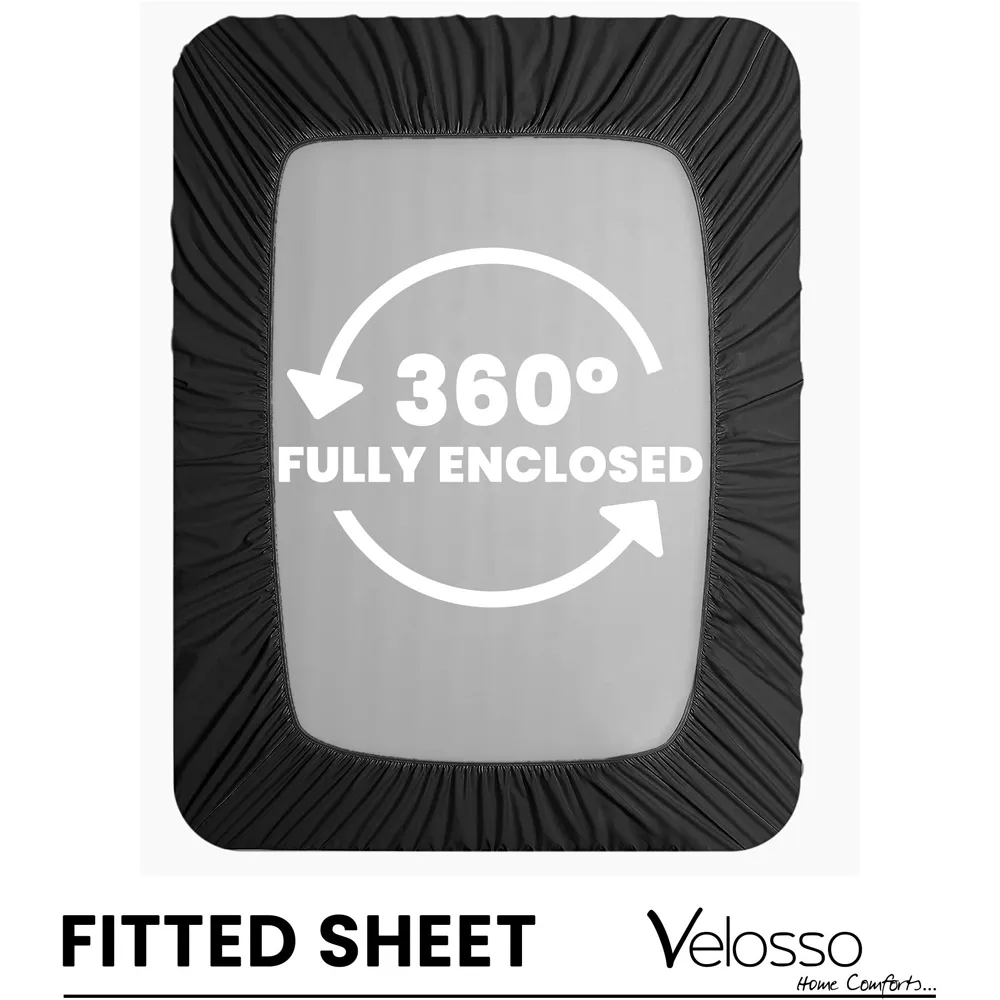 Microfibre Single Fitted Sheet - Black