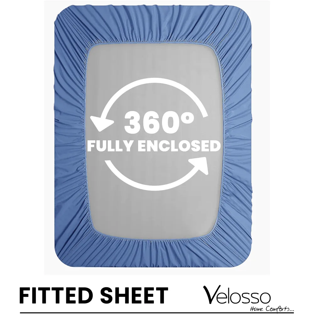 Microfibre Single Fitted Sheet - Blue