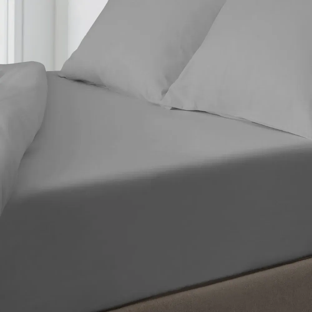 Microfibre Single Fitted Sheet - Grey