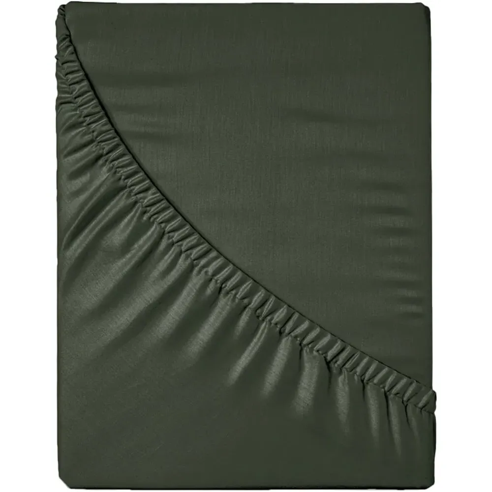 Microfibre Super King Size Fitted Sheet - Olive