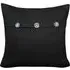 Mock Flap Diamante Filled Cushion - Black, Polyester