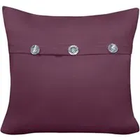 Mock Flap Diamante Filled Cushion - Purple, Polyester