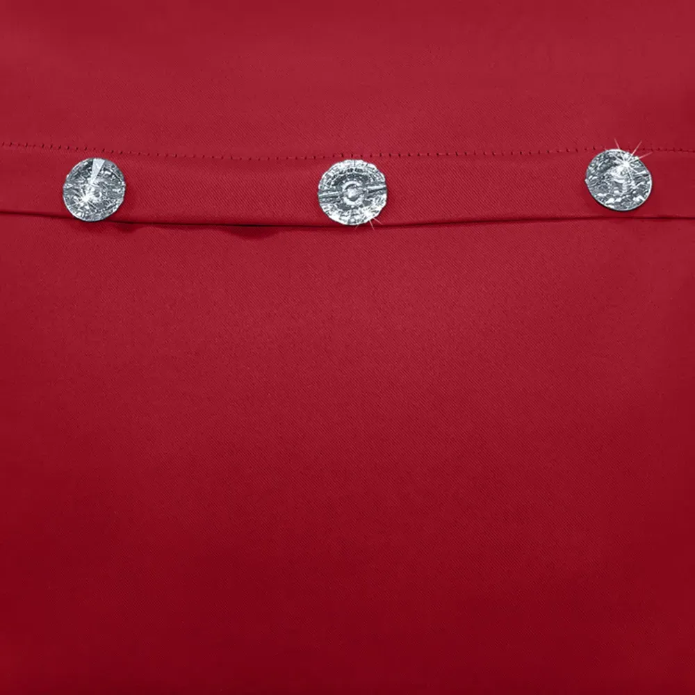 Mock Flap Diamante Filled Cushion - Red, Polyester