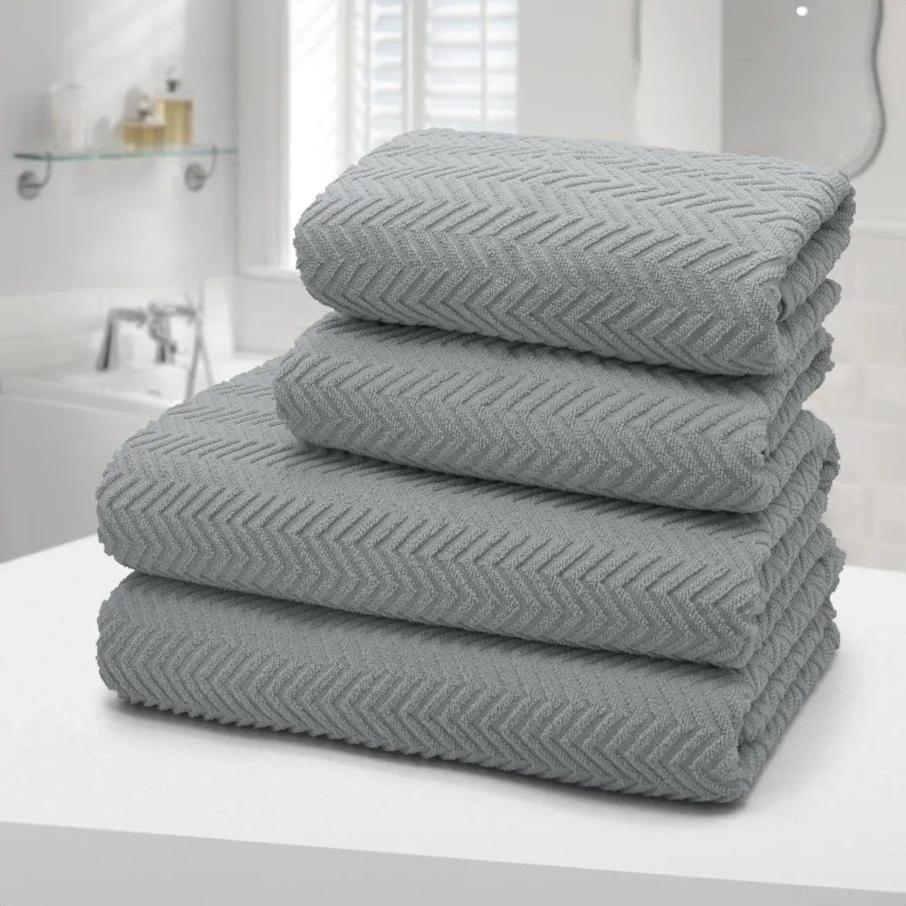 Moda Bath Towel Set of 2 - Grey, Cotton