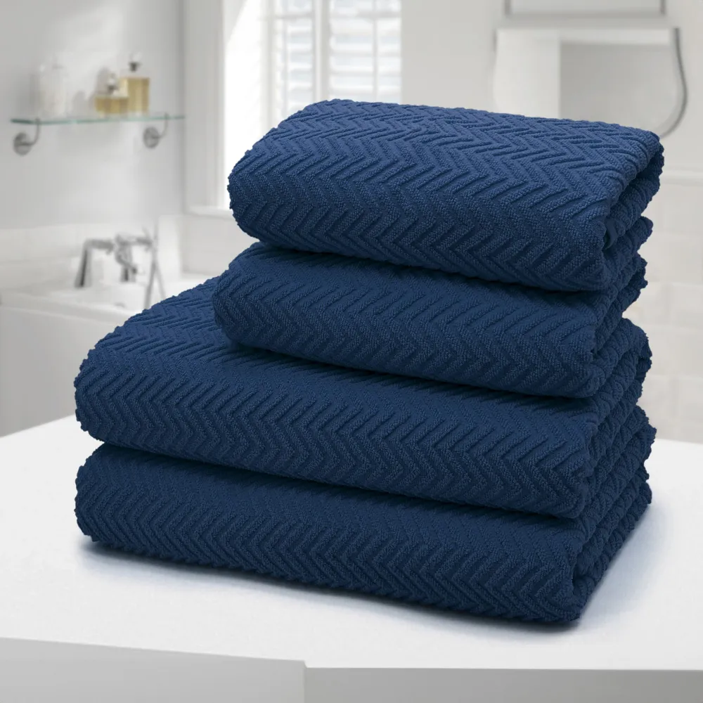 Moda Bath Towel Set of 2 - Navy, Cotton