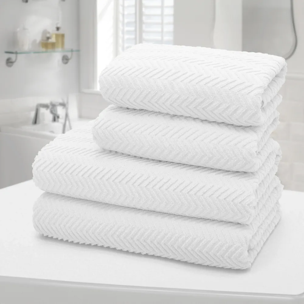 Moda Bath Towel Set of 2 - White, Cotton