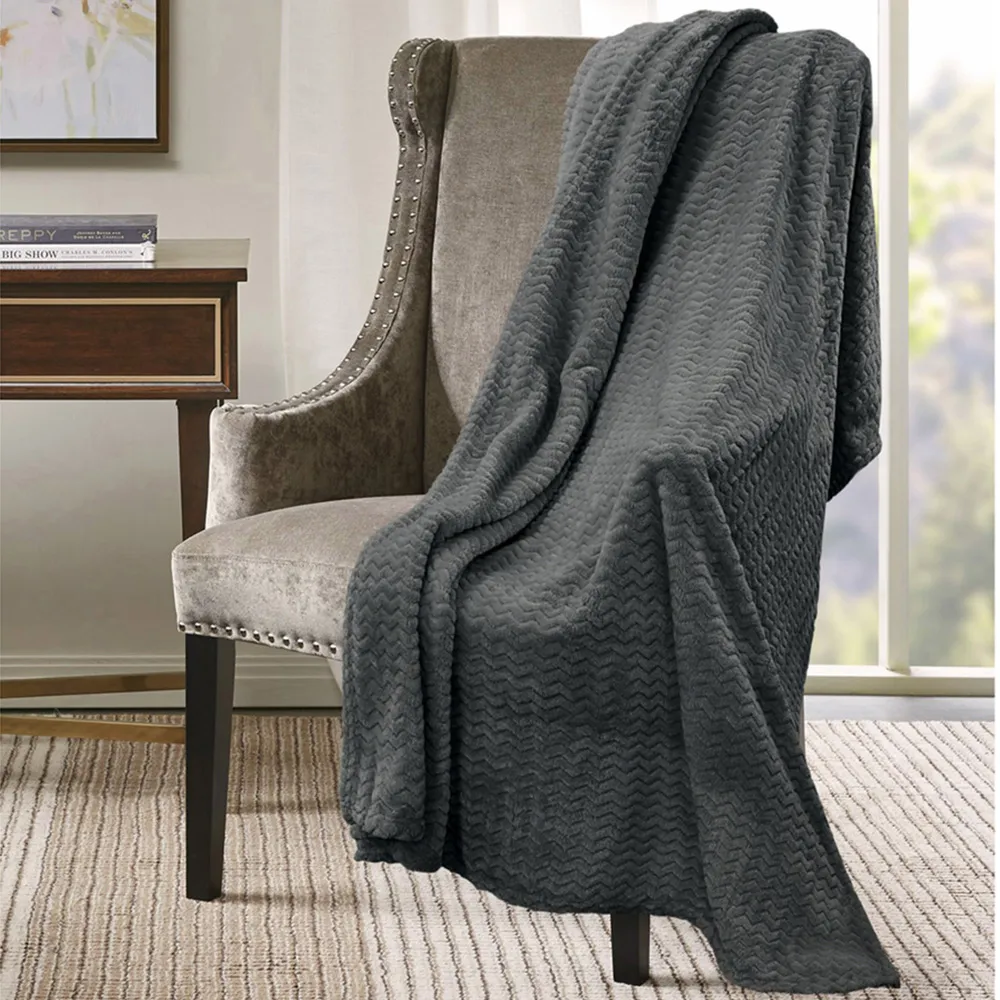 Moda Plush Throw - Charcoal, Polyester