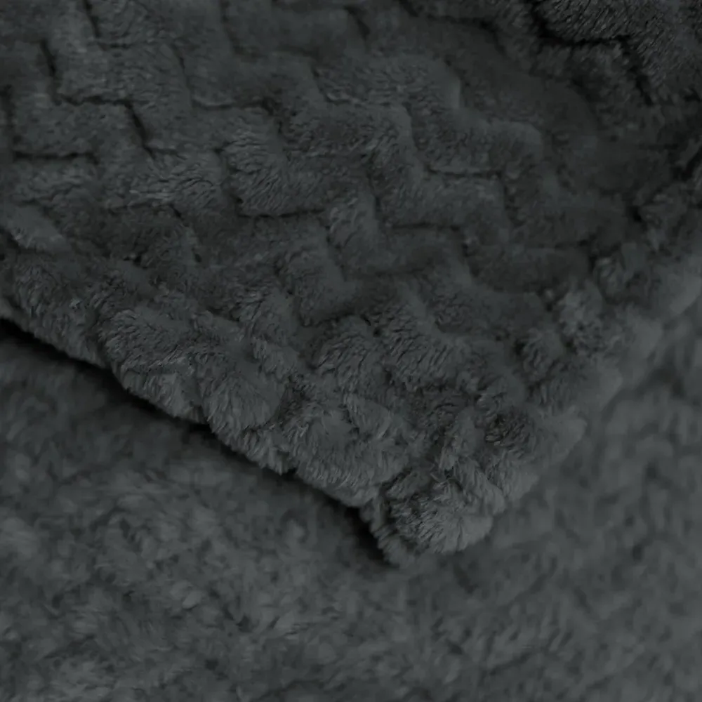 Moda Plush Throw - Charcoal, Polyester