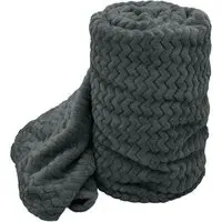 Moda Plush Throw - Charcoal, Polyester