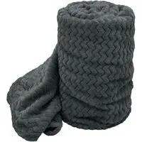 Moda Plush Throw - Charcoal, Polyester