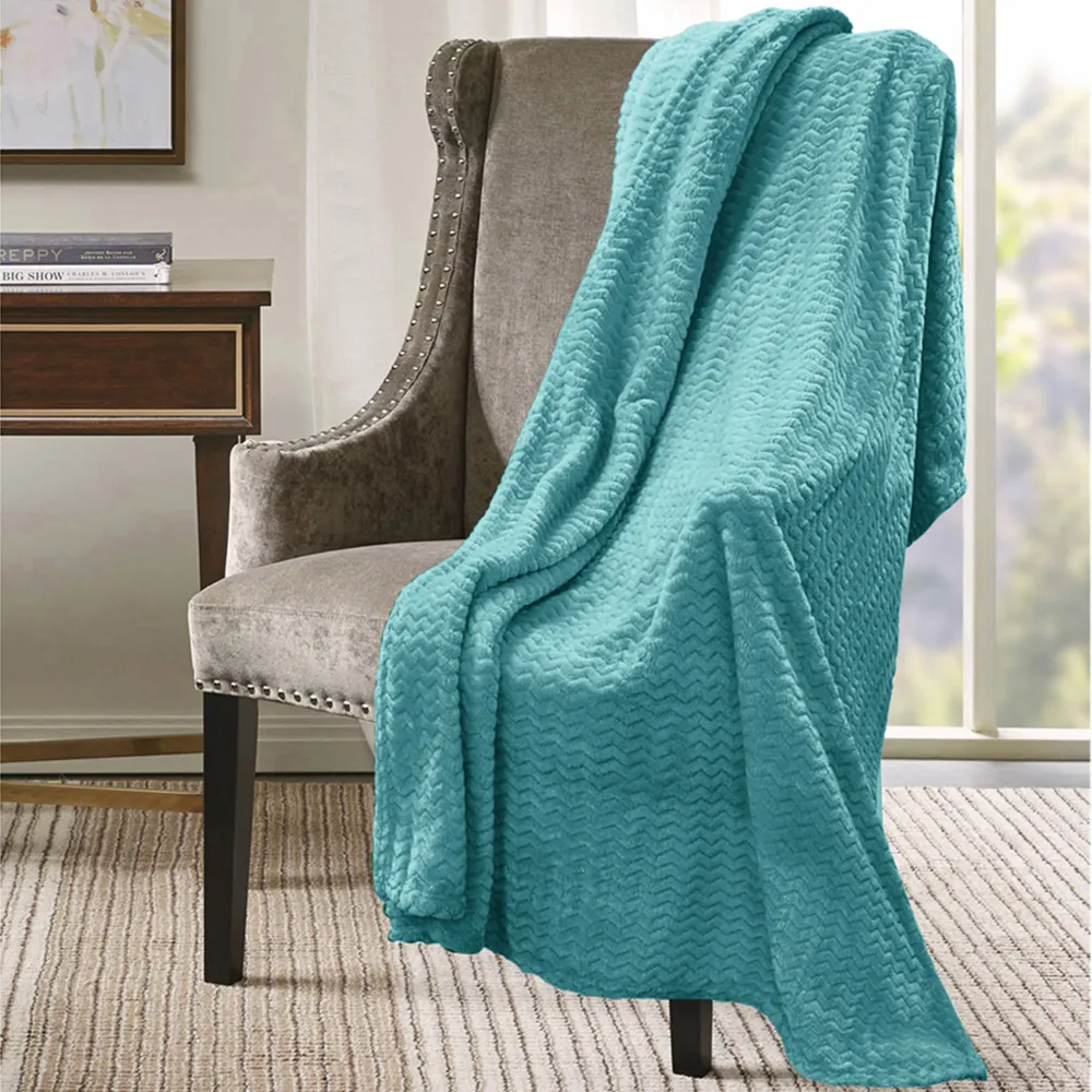 Moda Plush Throw - Duck Egg, Polyester