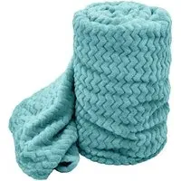 Moda Plush Throw - Duck Egg, Polyester