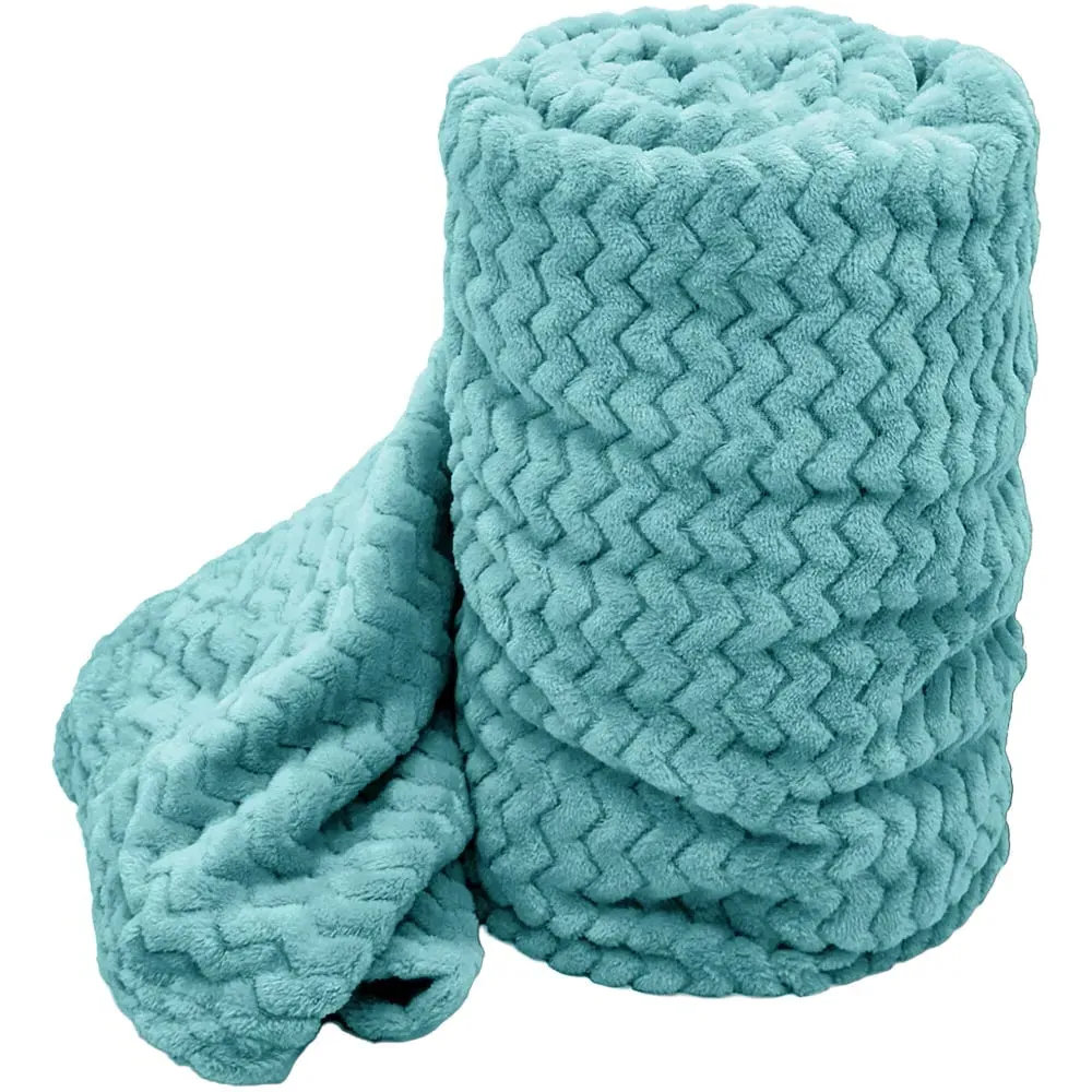 Moda Plush Throw - Duck Egg, Polyester