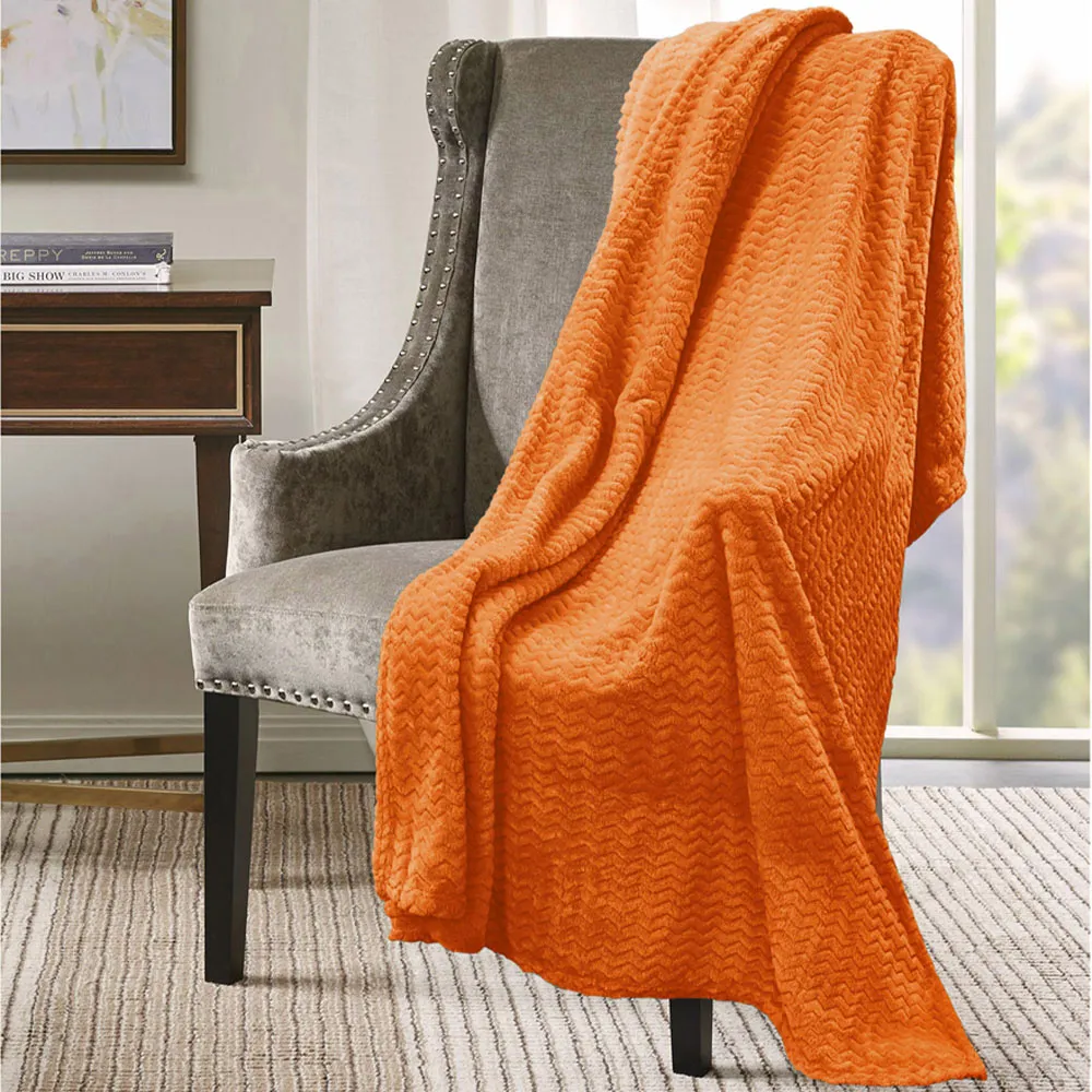 Moda Plush Throw - Orange, Polyester