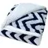 Navy Chevron Sherpa Throw 100 x 150cm - Navy, Polyester
