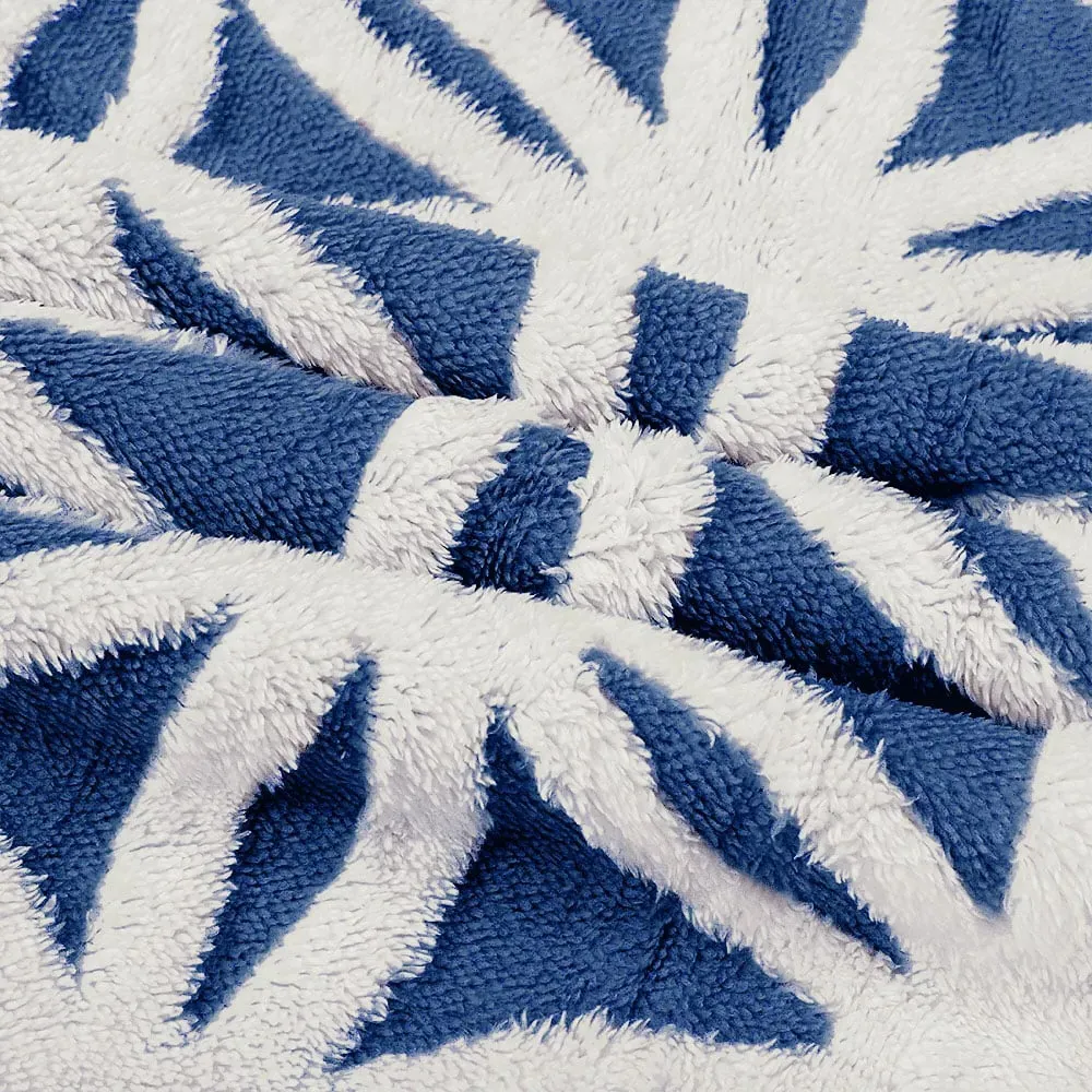 Navy Orbit Sherpa Throw - Navy, Polyester