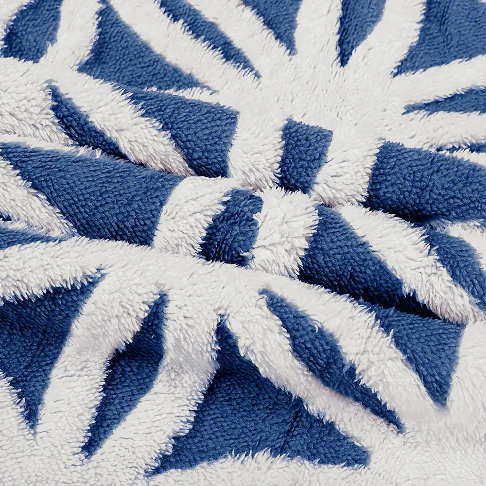 Navy Orbit Sherpa Throw - Navy, Polyester