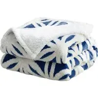 Navy Orbit Sherpa Throw - Navy, Polyester