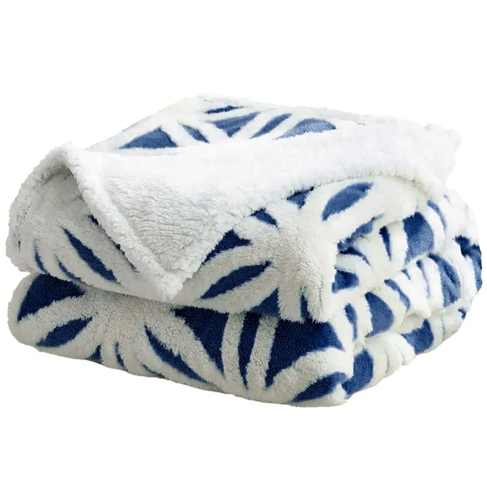 Navy Orbit Sherpa Throw - Navy, Polyester image