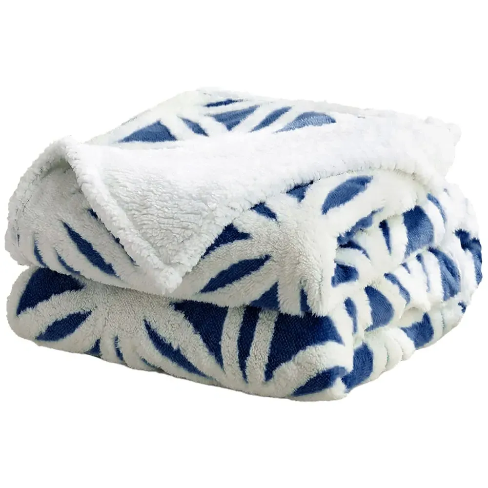 Navy Orbit Sherpa Throw - Navy, Polyester