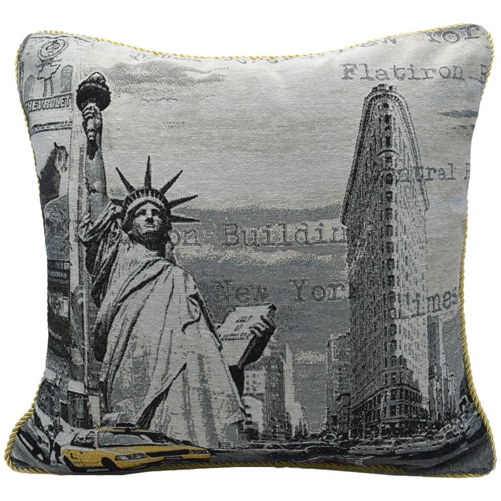 New York Tapestry Filled Cushion 2 Pack