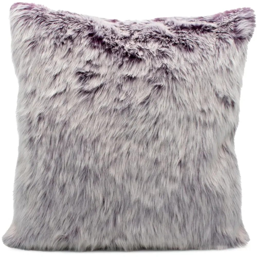 Ontario Faux Fur Filled Cushion 2 Pack - Purple