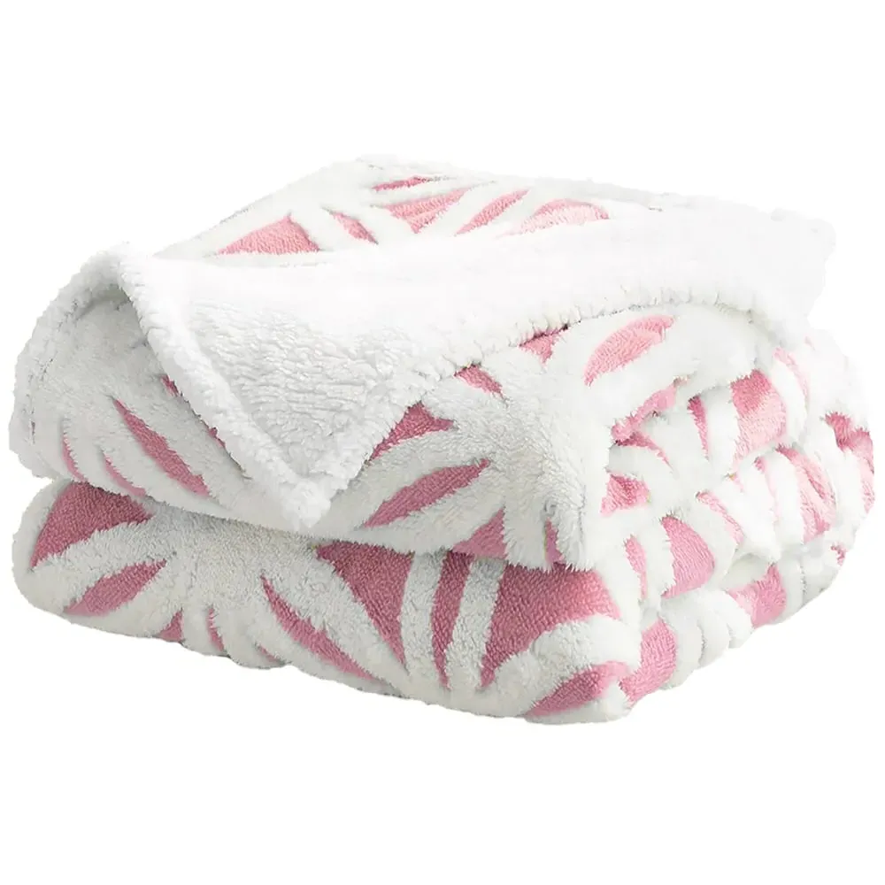 Orbit Sherpa Throw - Coral Pink, Polyester