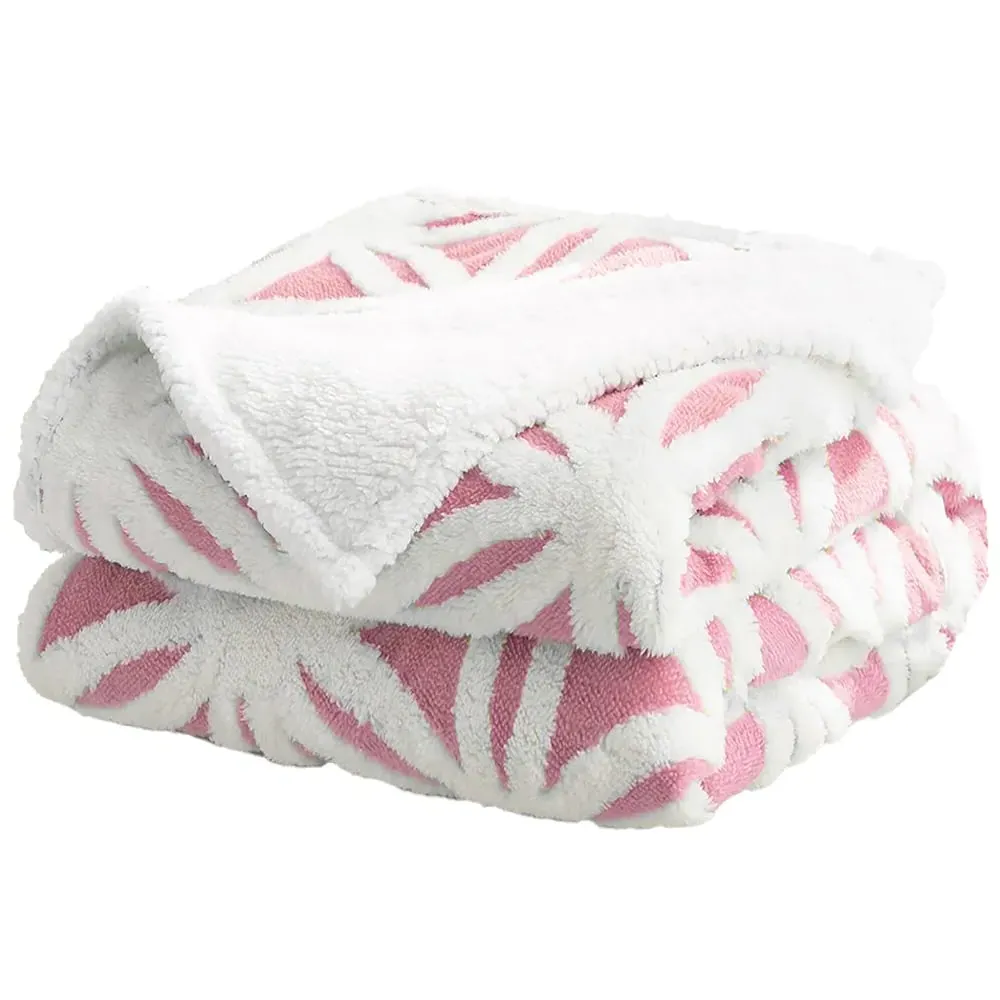 Orbit Sherpa Throw - Coral Pink, Polyester image