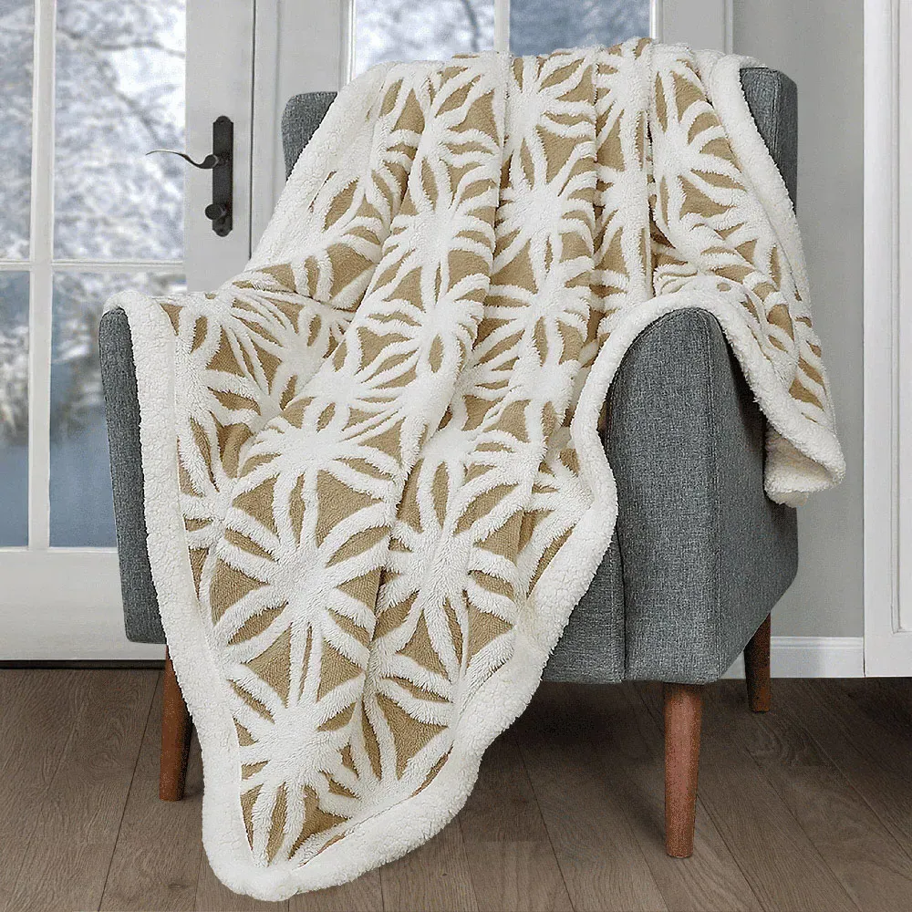 Orbit Sherpa Throw - Latte, Polyester