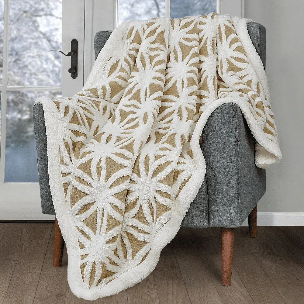 Orbit Sherpa Throw - Latte, Polyester