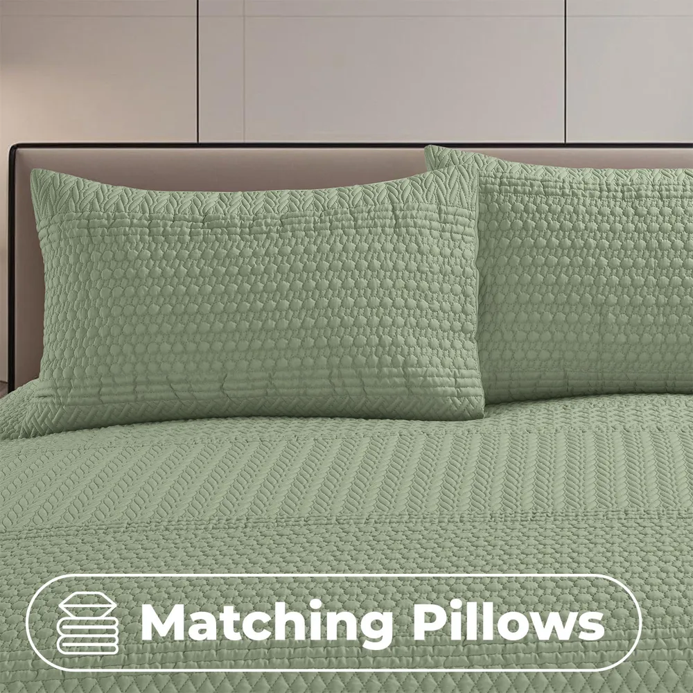 Paloma Super King Size Duvet Set - Sage