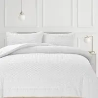 Paloma Super King Size Duvet Set - White