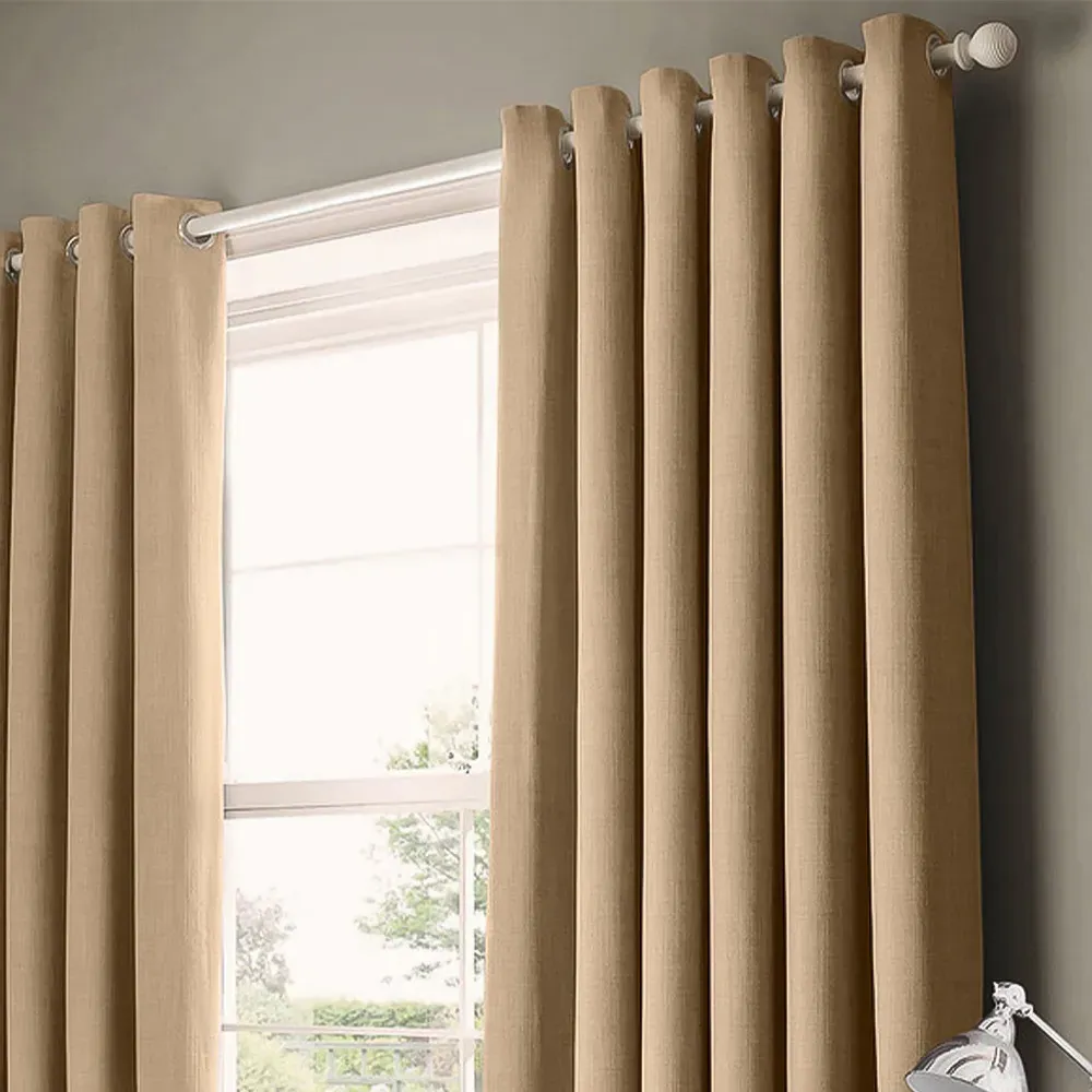 Panama Eyelet Curtains - Natural, Cotton