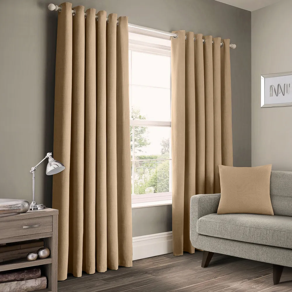 Panama Eyelet Curtains - Natural, Cotton image