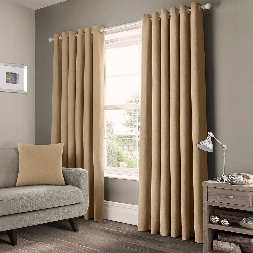 Panama Eyelet Curtains - Natural, Cotton