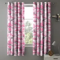 Pink Camouflage Pencil Pleat Curtains - Pink