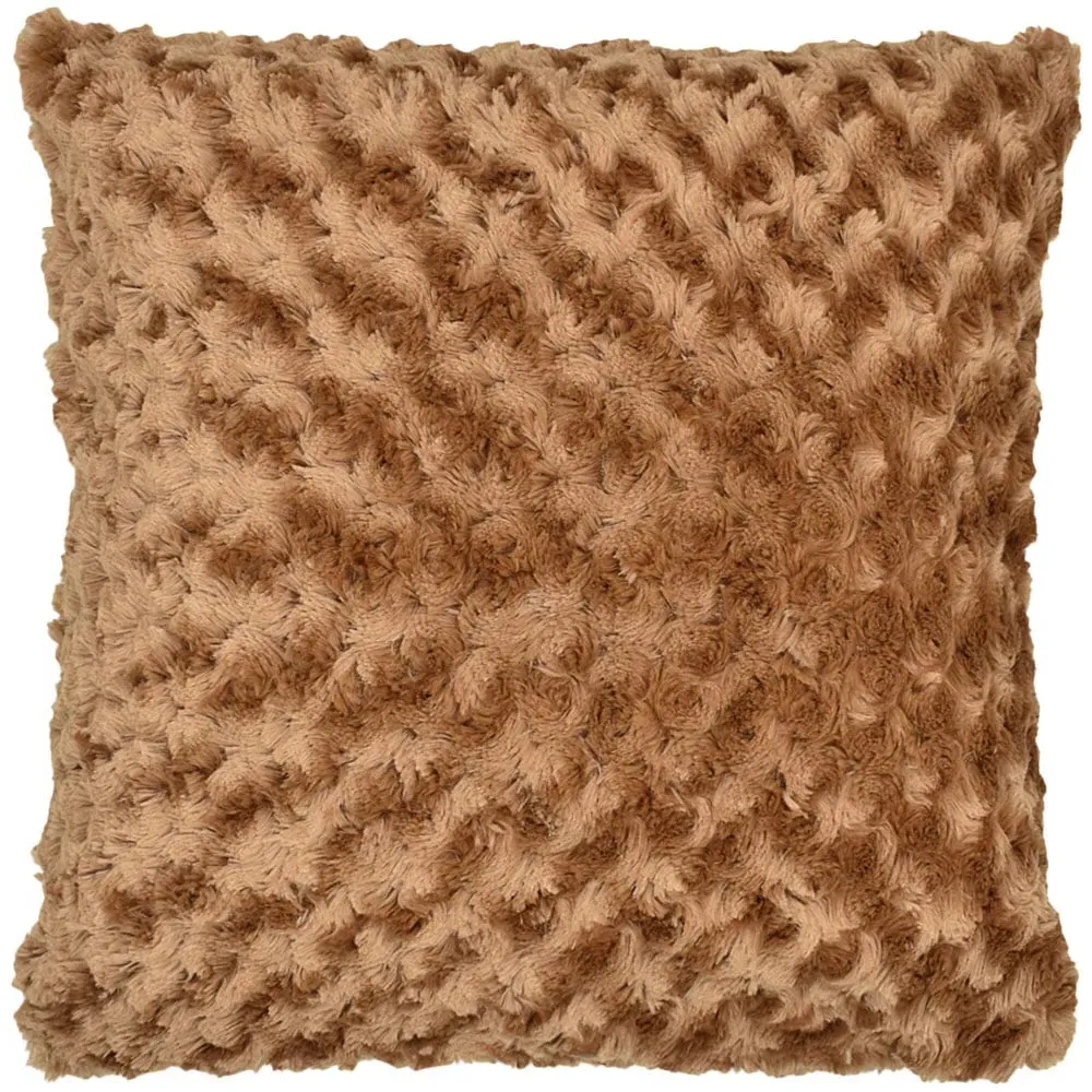 Posy Chenille Filled Cushion 2 Pack - Brown