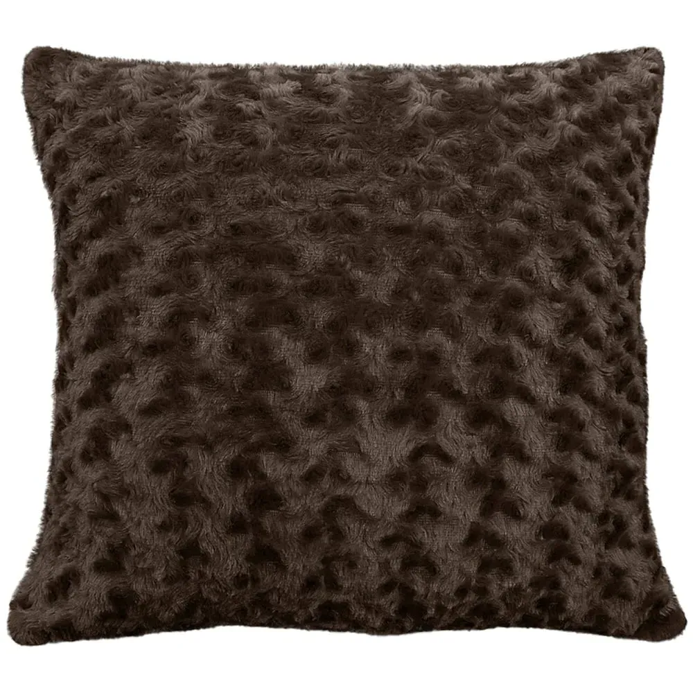 Posy Chenille Filled Cushion 2 Pack - Brown image