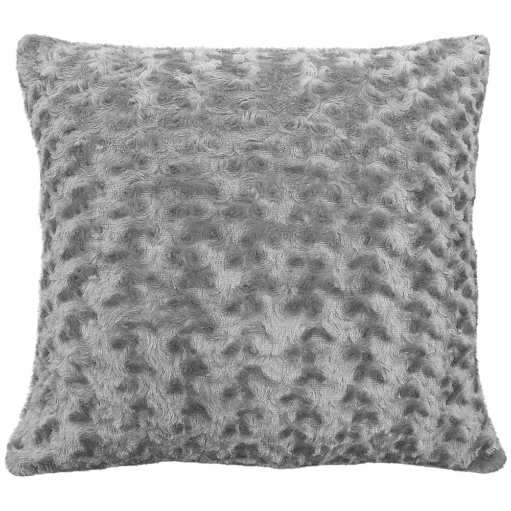Posy Chenille Filled Cushion 2 Pack - Silver