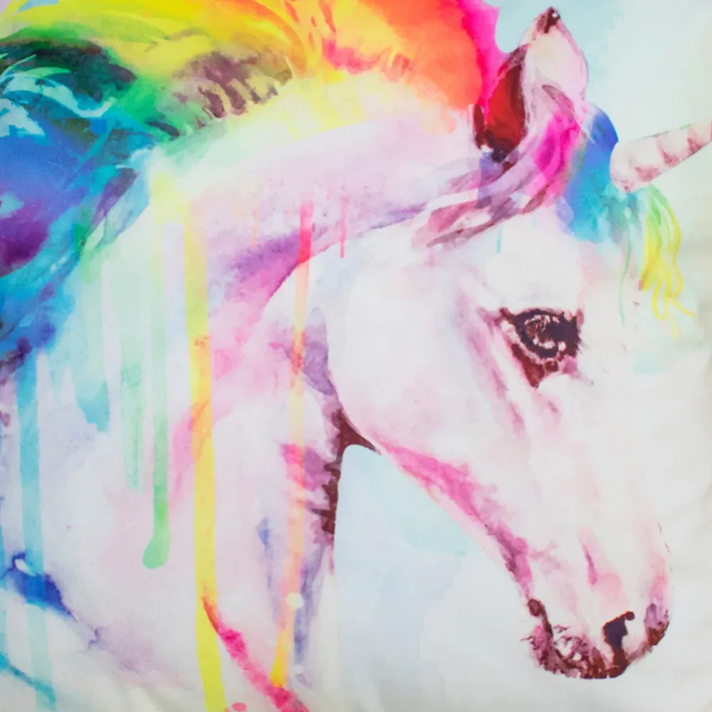 Rainbow Hair Unicorn Filled Cushion 2 Pack - Multi