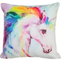 Rainbow Hair Unicorn Filled Cushion 2 Pack - Multi