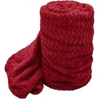 Red Moda Plush Throw 127 x 152cm - Red, Polyester