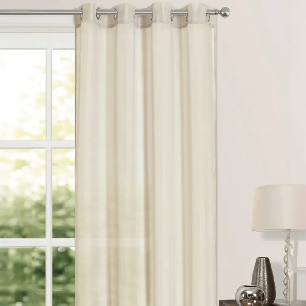Riva Eyelet Voile Panel Curtain - Cream, Polyester