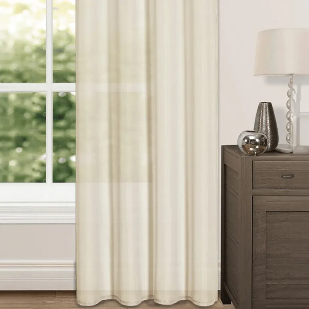Riva Eyelet Voile Panel Curtain - Cream, Polyester