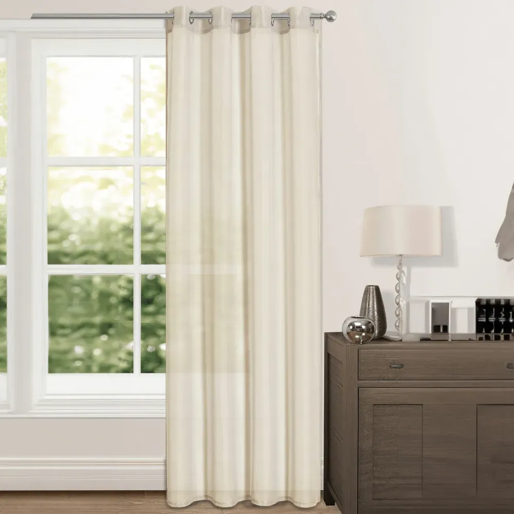 Riva Eyelet Voile Panel Curtain - Cream, Polyester image