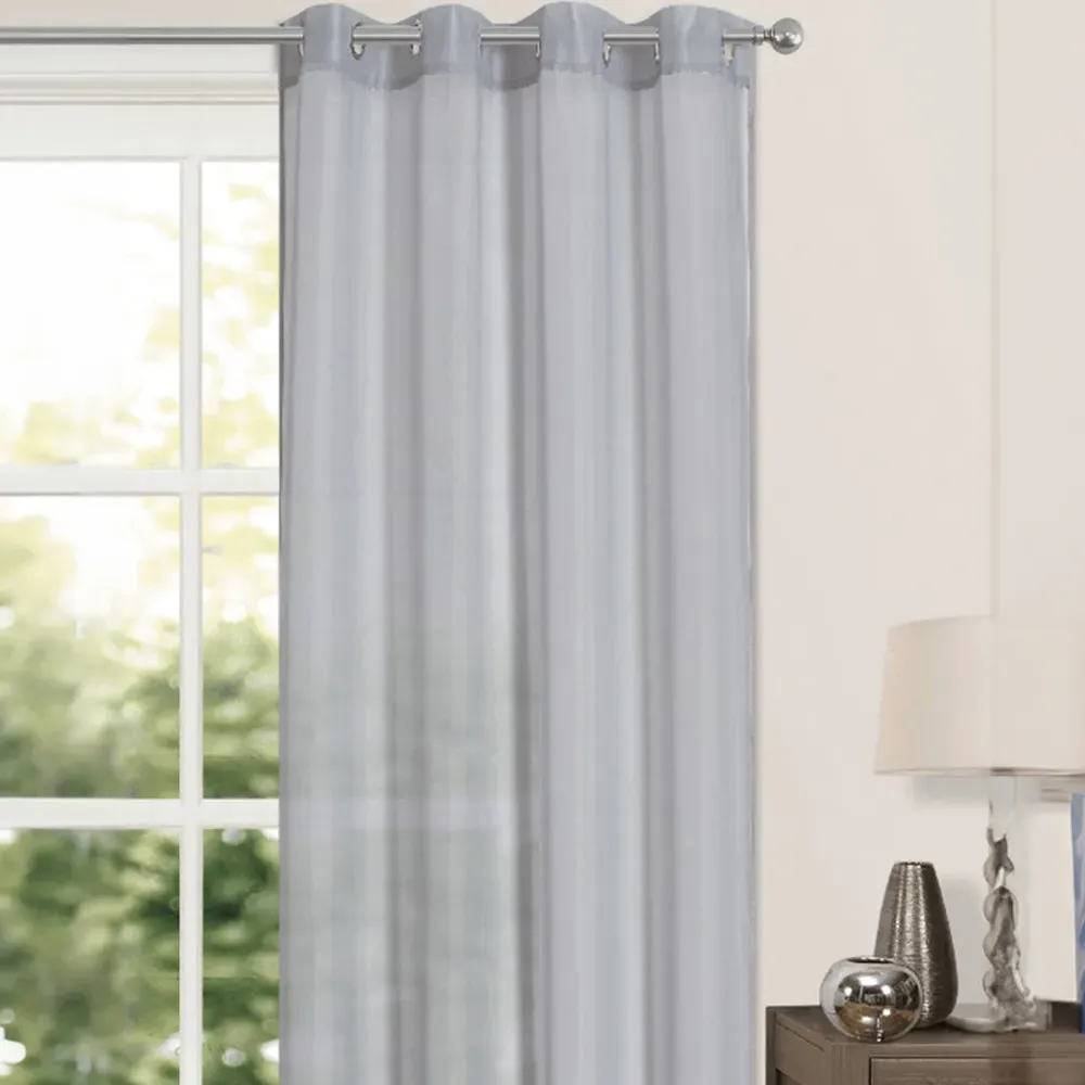Riva Eyelet Voile Panel Curtain - Grey, Polyester