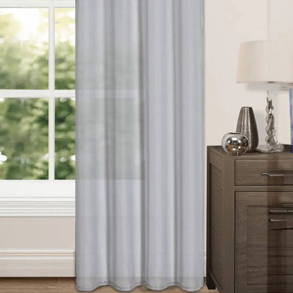 Riva Eyelet Voile Panel Curtain - Grey, Polyester